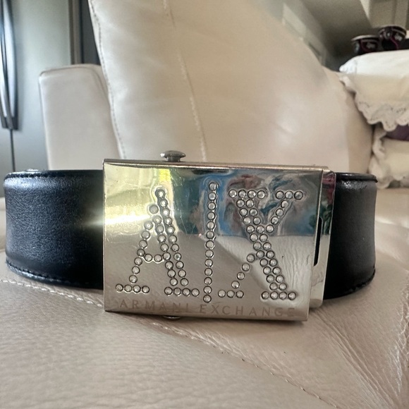 A|X Armani Exchange rhinestone Logo belt (Removable Buckle to swap strap). - Picture 2 of 8